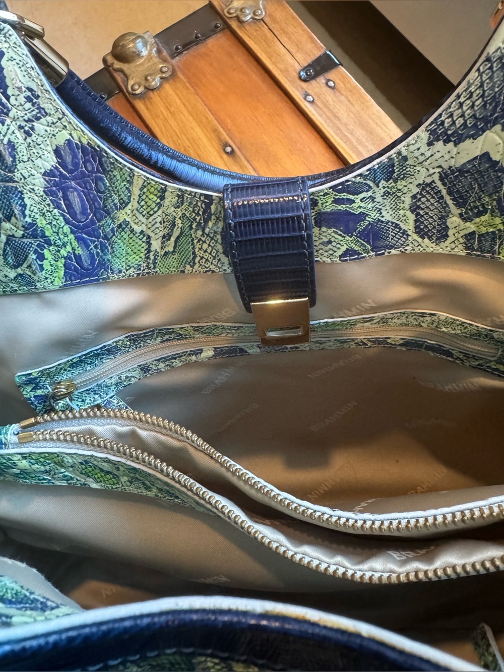 Brahmin Celia Green Viper Mackay Bag Green in Genuine Leather - Picture 11 of 15
